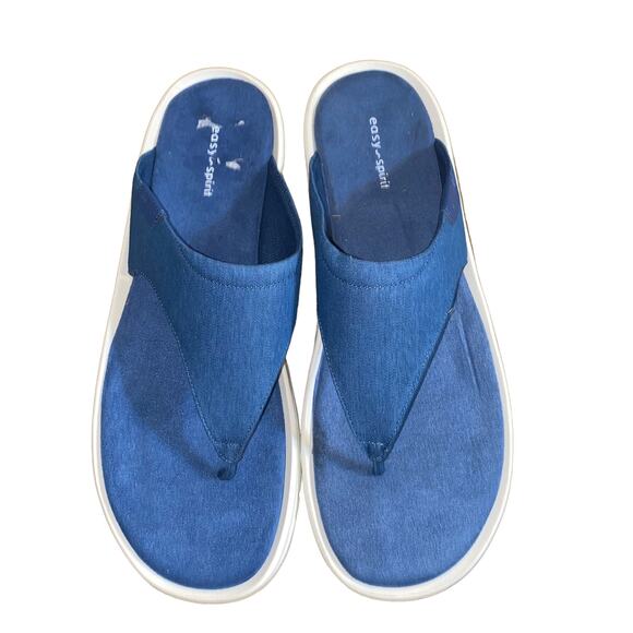 Easy Spirit Rift Slip-On Thong Sandal Blue Comfort Platform Shoes Size 12M - Picture 6 of 11